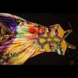 Yellow Colorful Unique Prom Dress